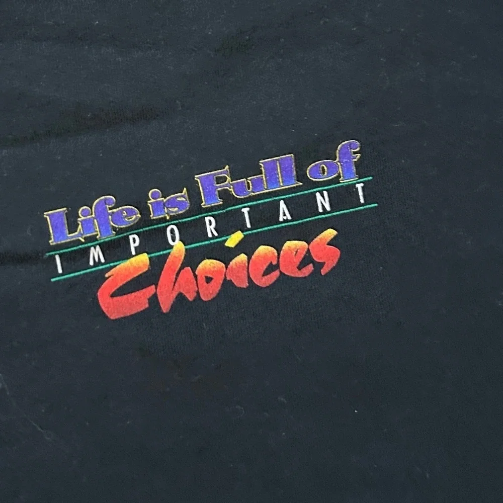 Vintage 90's "Life is Full of Important Choices" Guitar Cotton T-Shirt‎ XXL - Picture 4 of 7